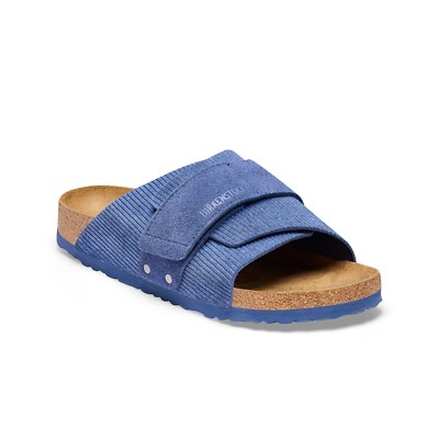 Birkenstock Kyoto Suede Embossed (Corduroy Indigo) Men's Sandals