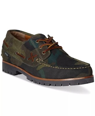 POLO Ralph Lauren Ranger Suede Camo Olive Boat Shoe Size 11
