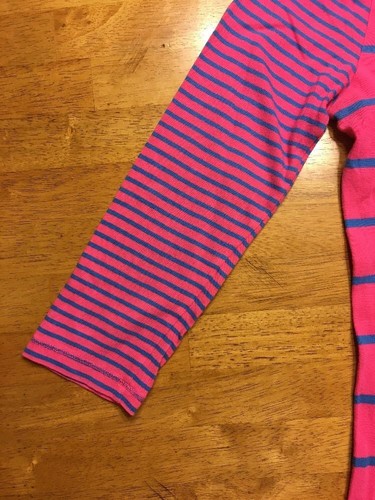 Hollister Women's Pink & Blue Striped 3/4 Sleeve Scoop Neck Shirt - Size: Small - Picture 5 of 12