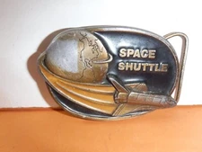 Space Shuttle Belt Buckle Masterpiece Co. made in USA Worn Vintage Rare American