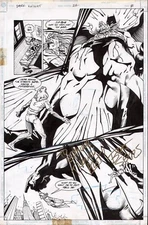 BART SEARS BATMAN ORIGINAL ART PAGE SPLASH LEGENDS OF DARK KNIGHT #22 DC COMICS