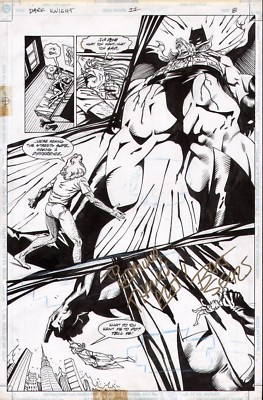BART SEARS BATMAN ORIGINAL ART PAGE SPLASH LEGENDS OF DARK KNIGHT