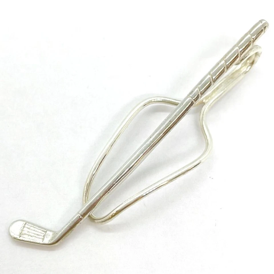 Tiffany & Co Sterling Silver 925 Golf Club Tie Clip Money Clip Vintage - Image 2 of 4