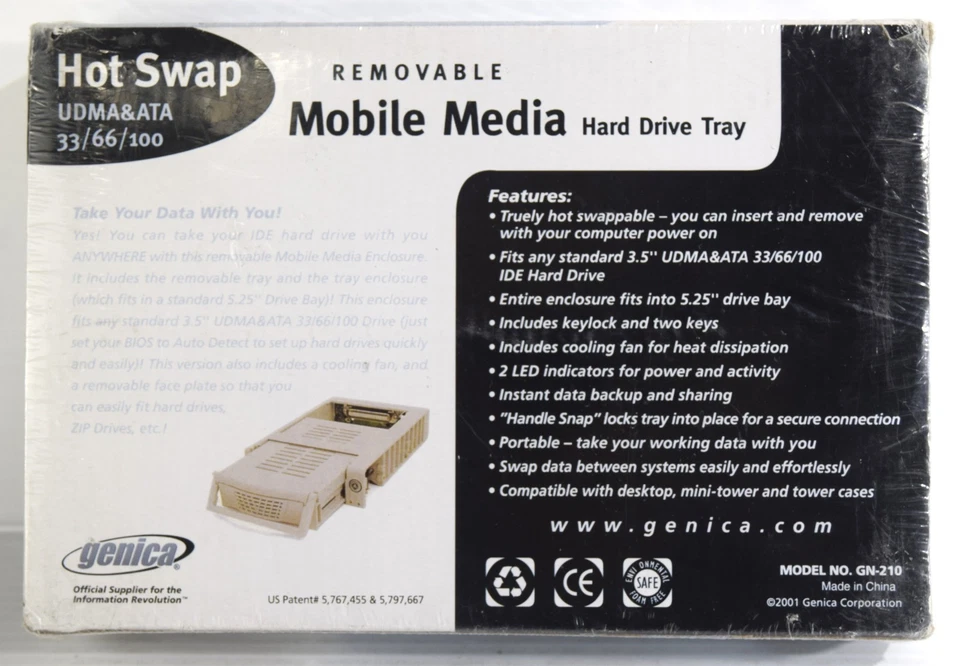 Hot Swap GN-210 Removable Mobile Media Hard Drive Tray UDMA&ATA 33/66/100 SEALED - Image 2 of 4