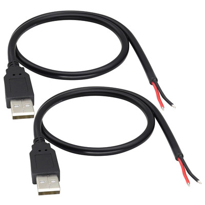 18AWG USB 2.0 Male Plug to 2Pin Bare Cable USB a Male Plug to 2Pin Bare Wire