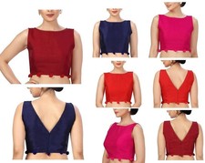 Women's Sleeveless Saree Blouse Handmade Crop Top Ethnic Designer Tunic Choli