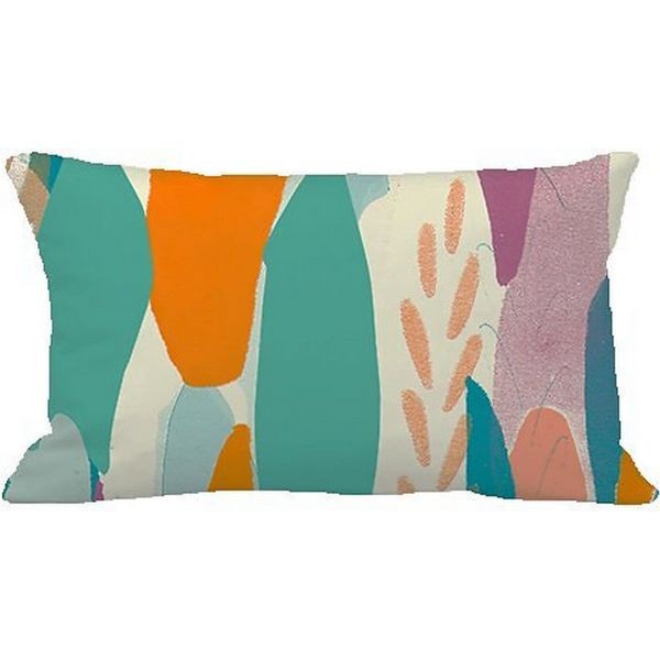 Coussin de canapé floral coquelicot 30x50 pour salon printanier