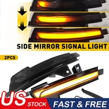 Smoked Amber LED Sequential Blinker Side Mirror Signal Light For 15-23 Mustang