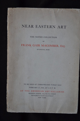 NEAR EASTERN ART NOTED COLLECTION OF FRANK GAIR MACOMBER  AUCTION 1924 PERSIAN