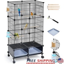 Spacious Bird Cage Small Medium Birds W/ Detachable Design Accessories New