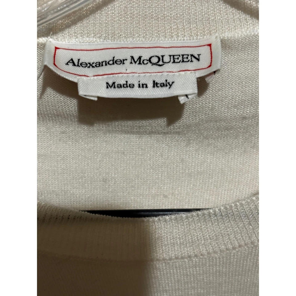 Alexander McQueen Mens Sz M Crew Neck Sweater Floral watercolor Wool Silk blend - Image 4 of 4