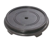 B&P Lamp 4" Inset Dia., Footed Wooden Base With Black Finish