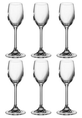 BOHEMIA SET 6 SCHNAPSGLÄSER 65 ML AUS TRANSPARENTEM KRISTALL - KLARA