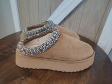 Steve Madden Selden Slippers Women 7M Tan Faux Fur Mule Platform NWOB