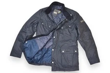 Barbour Tourer Duke International Jacket Wax Navy Blue England Size M