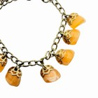 Vintage Estate Gold Tone Lucite Charm Designer Chain Bracelet — photo 4