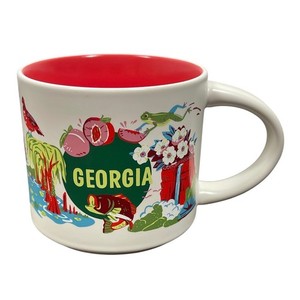 Starbucks Discovery Series Georgia Mug 14oz Red Interior Ceramic Coffee Cup 2024