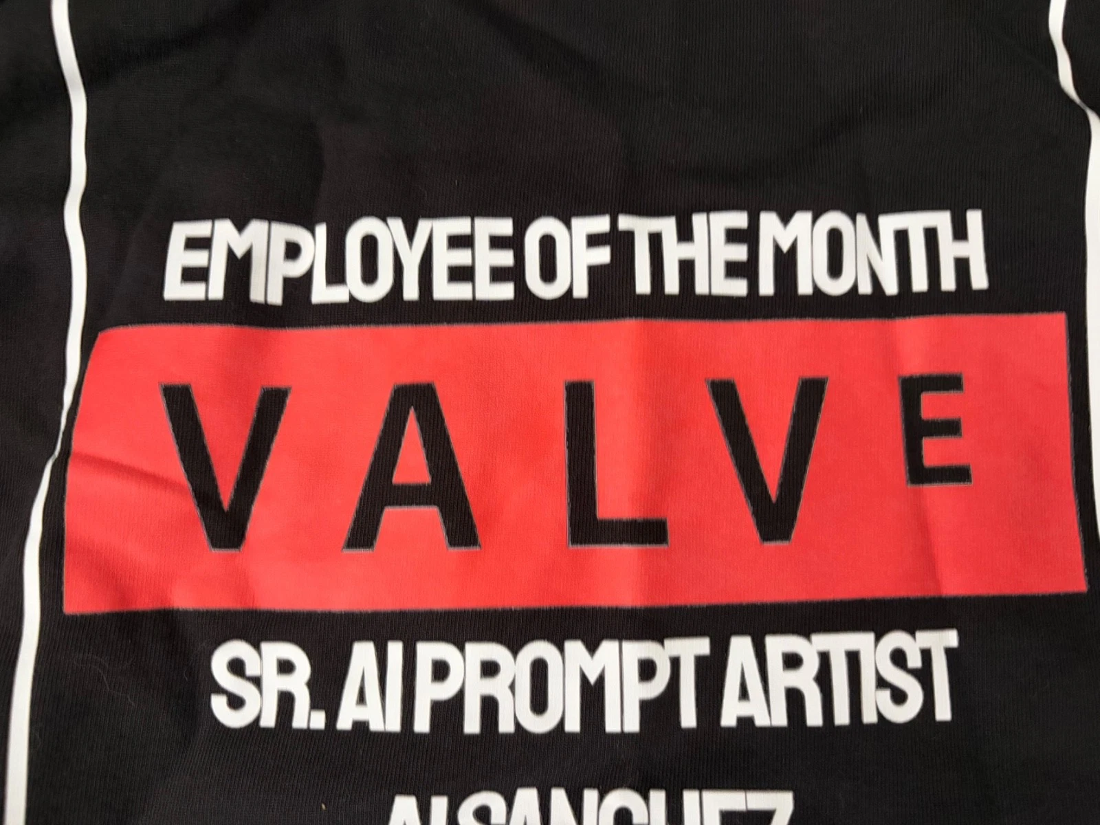 Valve Video Game Company Hoodie Sweater Employee of the Month Medium (stained) image 10