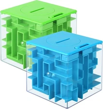 2 Pack Money Maze Puzzle Box, Perfect Holder and Brain Teasers... 