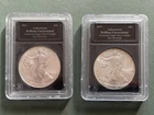 Set of 2 $1 American Silver Eagle Brilliant Uncirculated NICE! RARE
