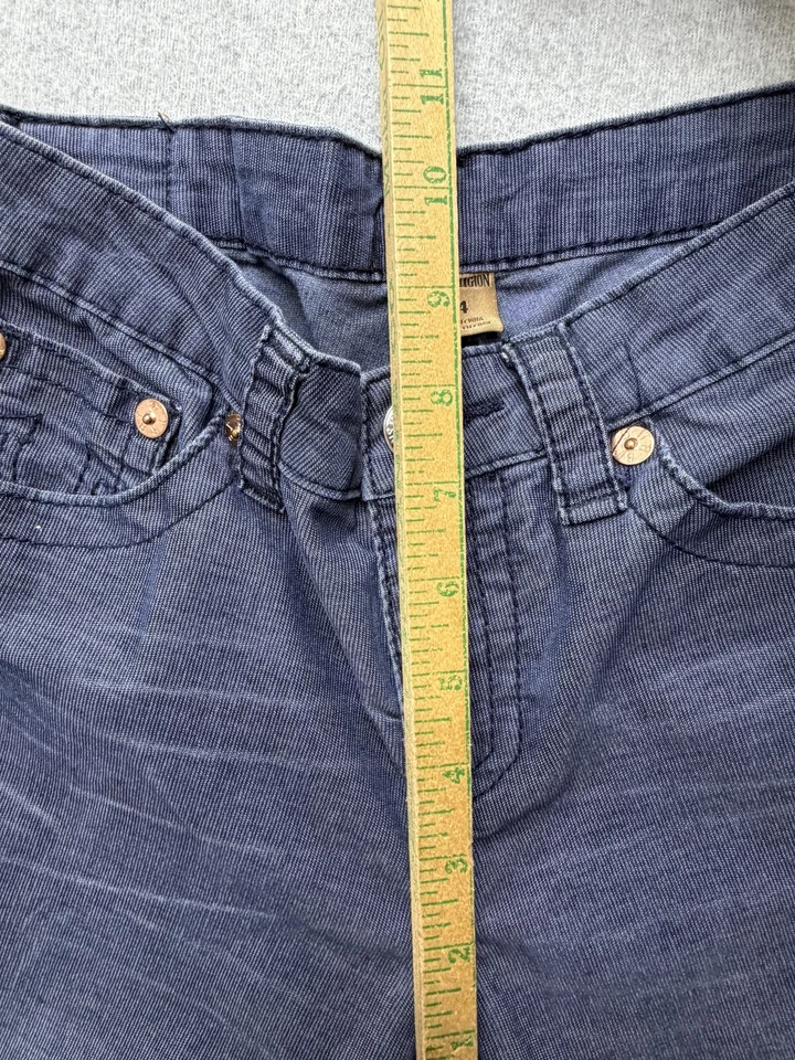 Pantalones de pana True Religion juveniles 14 azules elásticos herradura bolsillos con solapa Foto 4 de 4