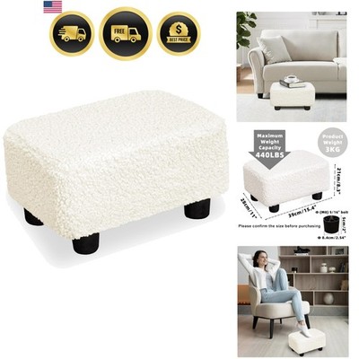 Small Foot Stool Ottoman Footstool with Legs Under Desk Footrest for Living R...
