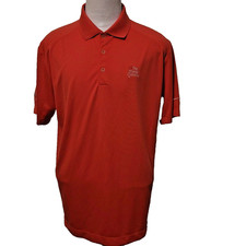 Nike Golf Dri-Fit Tour Performance Men Size L Solid Red Short Sleeve Polo Shirt