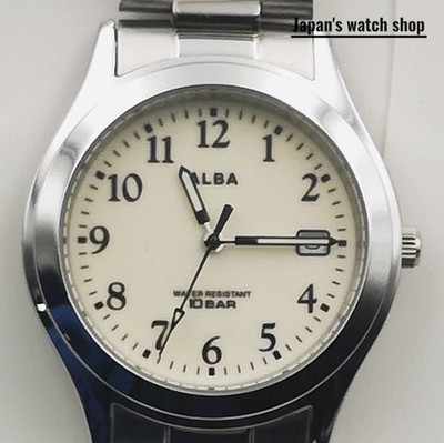 SEIKO ALBA AQGK473 White Quartz Men's Watch New in Box