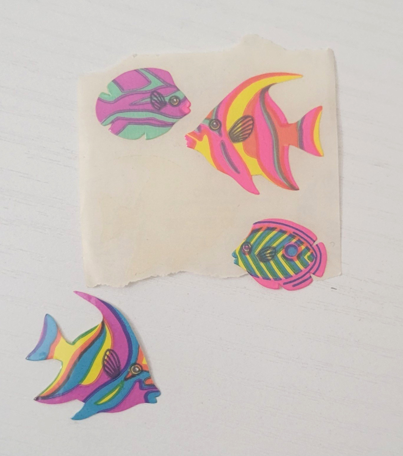 VTG Sandylion 1980s Stickers Mods Mylar Pearl Opal Prism Lot Hedgehog Hearts