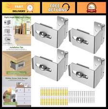 Stainless Steel Door Hasp Latch Lock - 90 Degree Padlock Security for Shed, Cabi