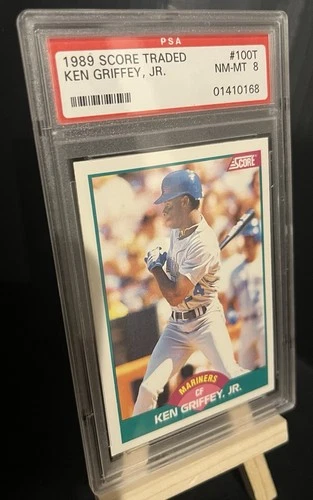 1989 SCORE TRADED #100T KEN GRIFFEY JR. ROOKIE PSA 8 NM-MT SEATTLE MARINERS