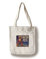 Phoenix, Az - Cactus Pete Brand - Vintage Label (100% Canvas Tote Bag Gusset Phoenix, Az - Cactus Pete Brand - Vintage Label (100% Canvas Tote Bag Gusset