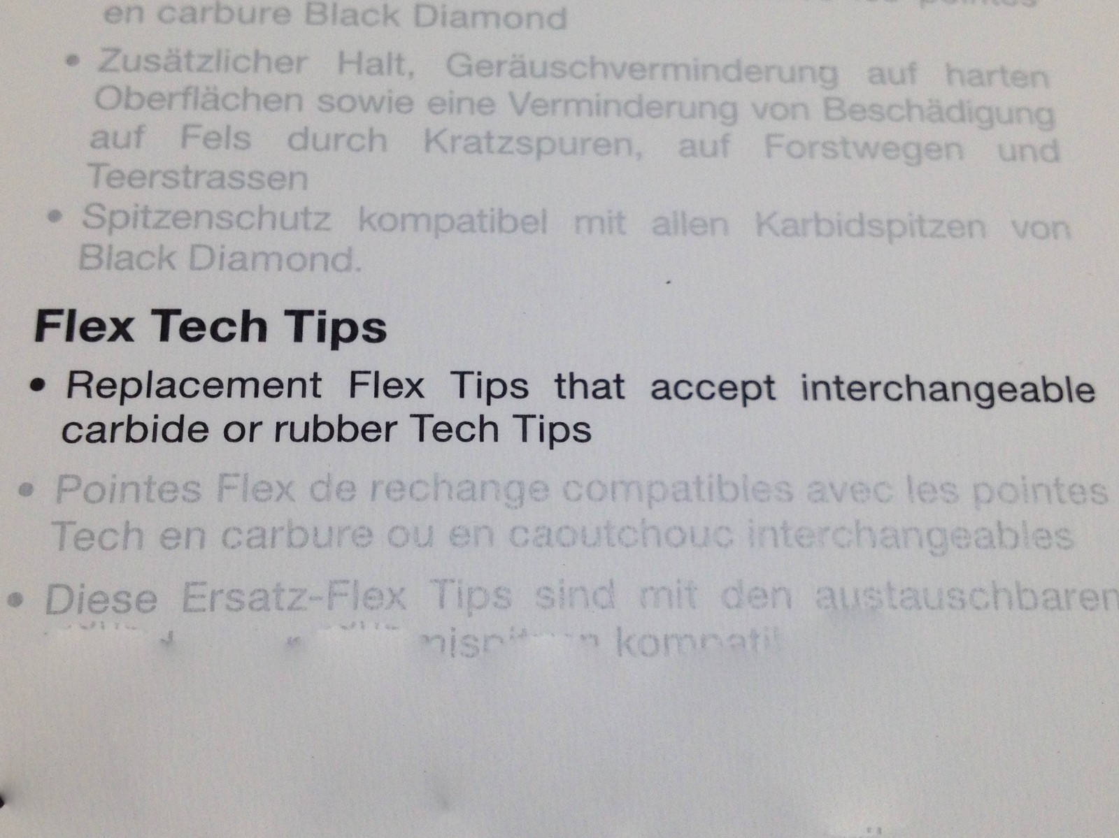 black diamond flex tech tips