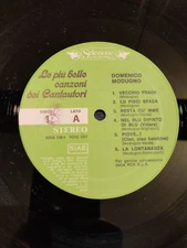 Disco Vinile 33 Giri Le più Belle Canzoni dei Cantautori Modugno Gino Paoli