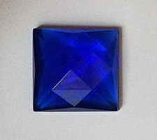 Square Faceted Jewels- German Made- Trans Cobalt Blue- Multiple Sizes