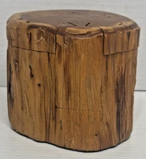 Vintage Box Puzzle trinket box Cedar Hand Made Felt Lined.