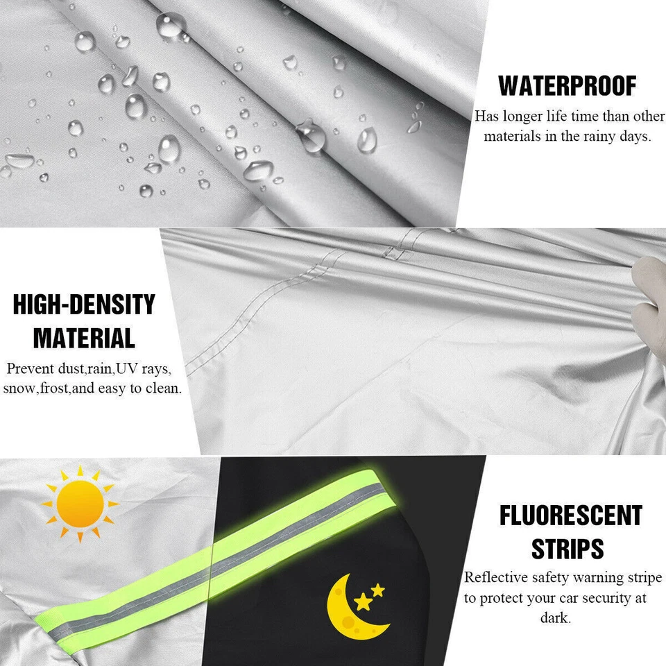 For TOYOTA Car Cover Sun UV Dust Resistant Waterproof w/ Zipper Cars Accessories Foto 3 de 4