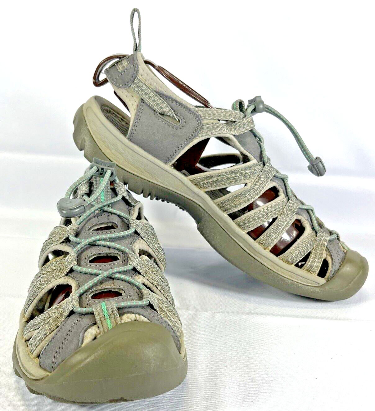 Sandali Keen donna taglia 9 5 Whisper 1022814 grigio coulisse escursionismo impermeabili