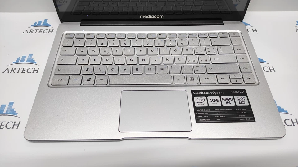 NOTEBOOK MEDIACOM SMARTBOOK 14 INTEL CELERON N3350 4GB RAM 32GB SSD WIFI WEBCAM - Immagine 2 di 4