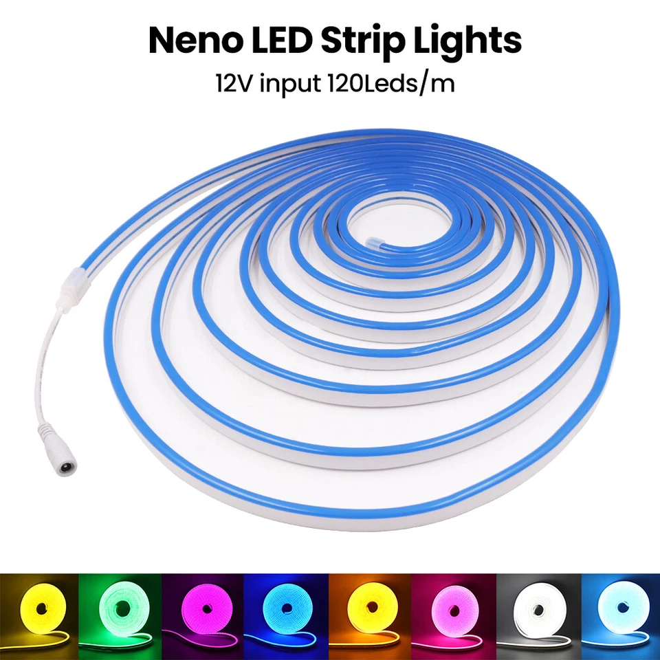 STRISCIA LED NEON FLEX 1-5 METRI 12V 2835 IMPERMEABILE ESTERNO IP65 MODELLABILE - Immagine 2 di 4