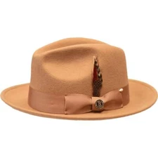 Men Bruno Capelo Hat Australian Wool Fedora Untouchable EXECUTIVE EX323 Camel