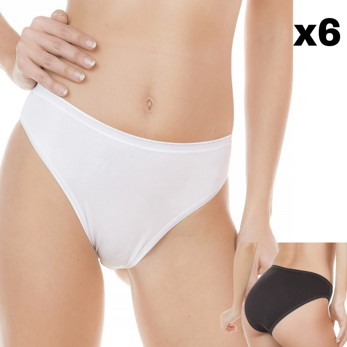Dixie Belle Mutandine A Vita Alta In Nylon – Confezione Da 6 Con Ricamo Smerlato E Controllo Pancia