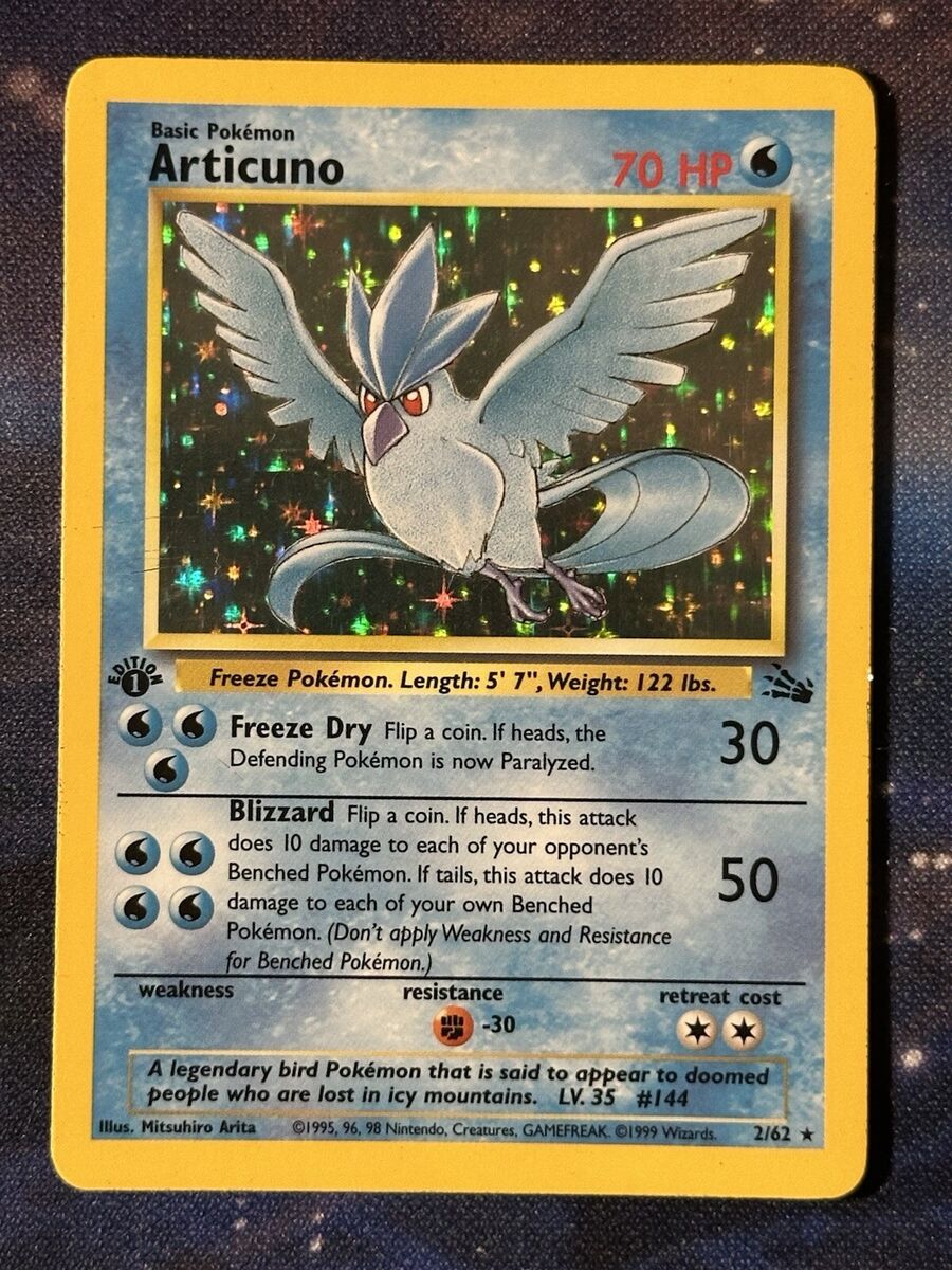 Articuno 2/62 1st Edition Fossil 1999 Pokemon Card Holo Rare Articuno 2/62 1st Edition Fossil 1999 Pokemon Card Holo Rare
