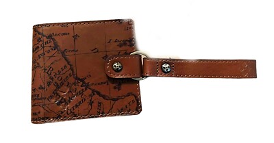 Patricia Nash FARNETTA  Leather RFID  Wallet & Key Fob Wristlet Map Print