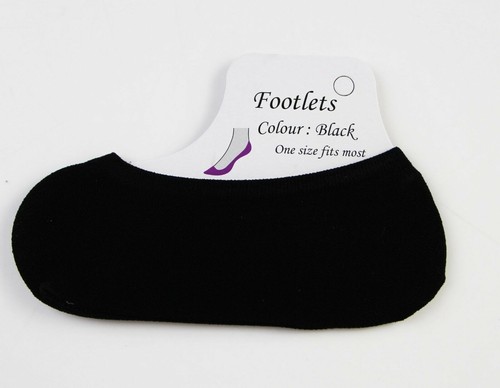 1 x Footlets Nude / Black Womens Footlet Sockettes Sockette Stockings Socks - Picture 5 of 7