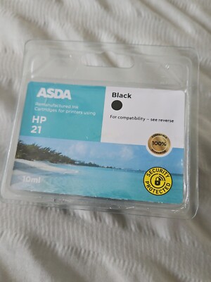 HP 21 Black ASDA Ink Cartridge Deskjet & Officejet. New & Sealed. Fast ...