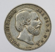Monnaie Pays-Bas Willem III Gulden 1861 Argent Rare
