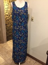 Studio Ease Reversible Long Dress, SZ 12, Sleeveless, Floral prints..