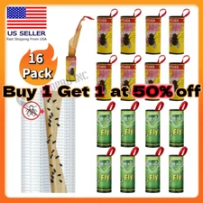 16 Rolls Fly Sticky Trap Paper Insect Bug Catcher Strip Fly Sticker Non Toxic US