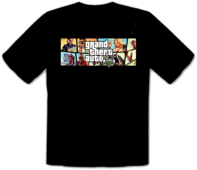 GTA V GTA 5 Grand Theft Auto 5 Rockstar San-Andreas SCHWARZE T-Shirt -128